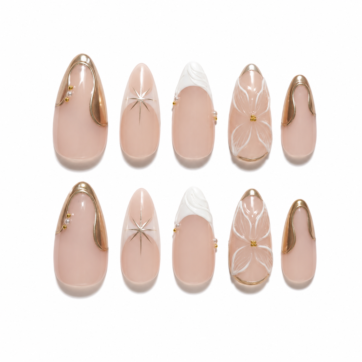 Golden-Bloom-French-press-on-nails-bout-dart-studio-1
